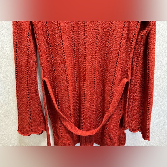 Anthropologie Meadow Rue Priscilla Belted Knit Cardigan Sweater Duster Medium - Picture 11 of 13